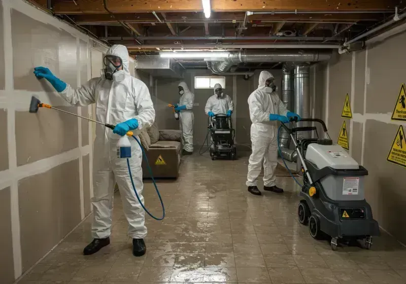 Basement Moisture Removal and Structural Drying process in Indiantown, FL